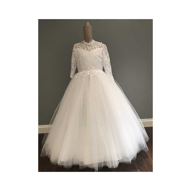 HANDMADE WHITE FIRST HOLY COMMUNION DRESS STYLE T-878