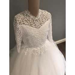 HANDMADE WHITE FIRST HOLY COMMUNION DRESS STYLE T-878