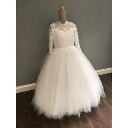 HANDMADE WHITE FIRST HOLY COMMUNION DRESS STYLE T-878