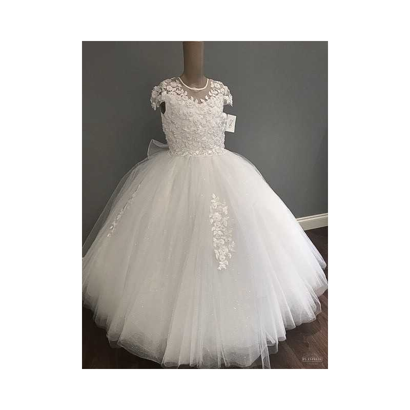 HANDMADE WHITE FIRST HOLY COMMUNION DRESS STYLE T-930