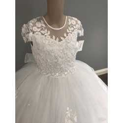 HANDMADE WHITE FIRST HOLY COMMUNION DRESS STYLE T-930