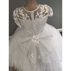 HANDMADE WHITE FIRST HOLY COMMUNION DRESS STYLE T-930