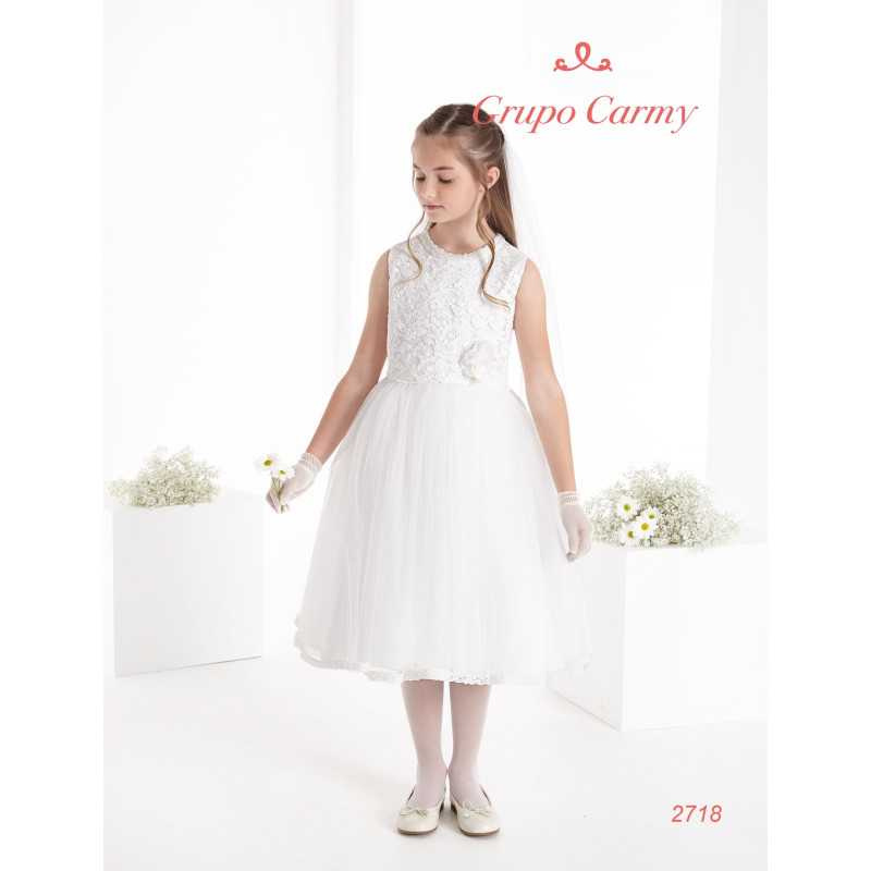 HANDMADE SPANISH UNUSUAL IVORY FIRST HOLY COMMUNION DRESS STYLE 2718