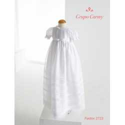 CARMY HANDMADE WHITE CHRISTENING/BAPTISM BABY GIRL GOWN & BONNET STYLE 2723