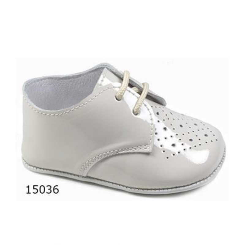 Spanish Handmade Beige Christening Shoes by Tinny Shoes Style 15036