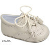 Spanish Handmade Beige Christening Shoes by Tinny Shoes Style 15029