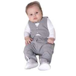 WHITE/BLACK HANDMADE CHRISTENING/SPECIAL OCCASION BABY BOY OUTFIT STYLE ANTHONY