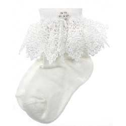 White Baby Girls Christening Socks Style S33-W