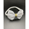 White/Gold Handmade Baby Girl Christening Headband Style 1027