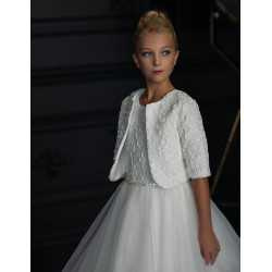 HANDMADE IVORY FIRST HOLY COMMUNION DRESS & BOLERO BY TETER WARM STYLE G06