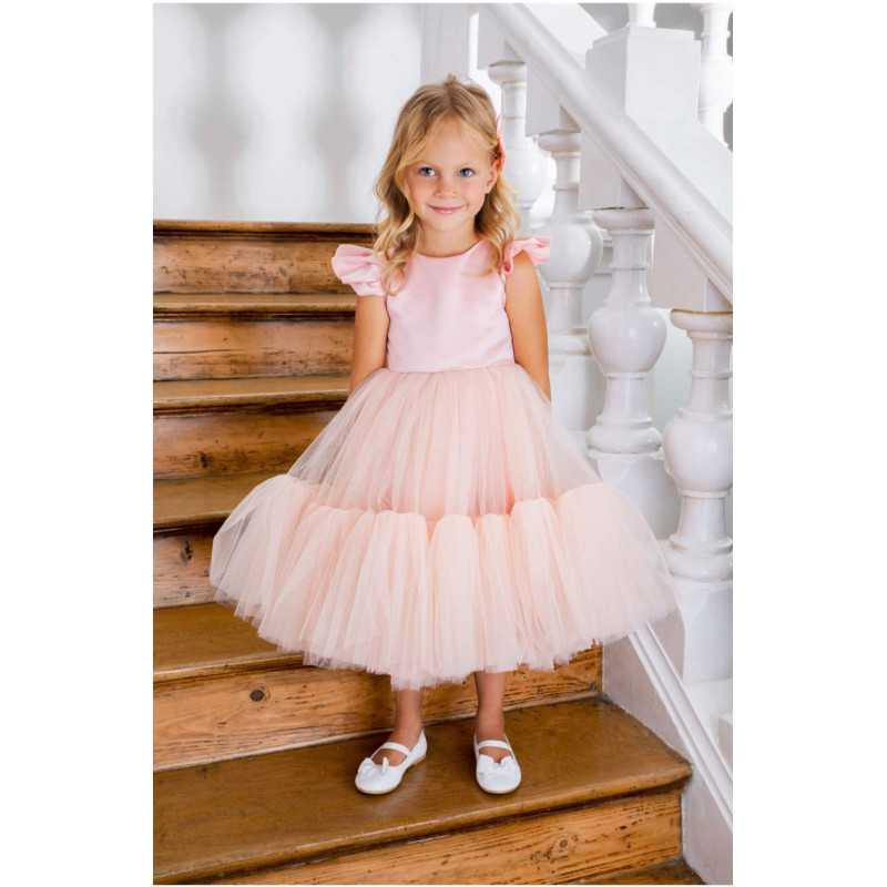 Handmade Peach Flower Girl Dress Style Mia Bella