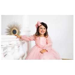 Peach Handmade Confirmation Dress with Pink Detailing Style JOLIE