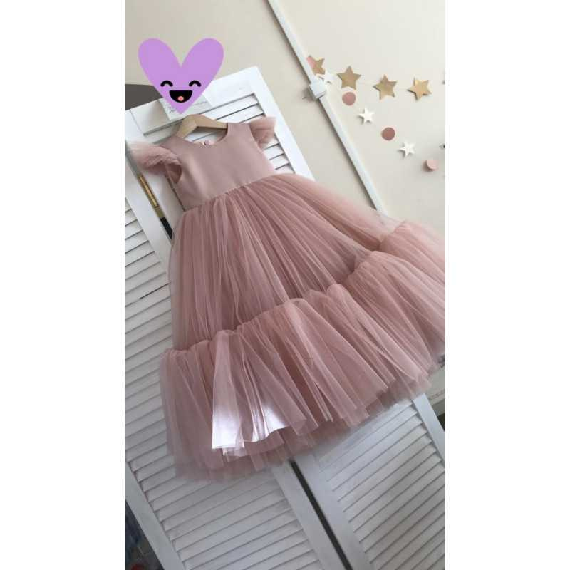 HANDMADE PINK FLOWER GIRL DRESS STYLE GABI