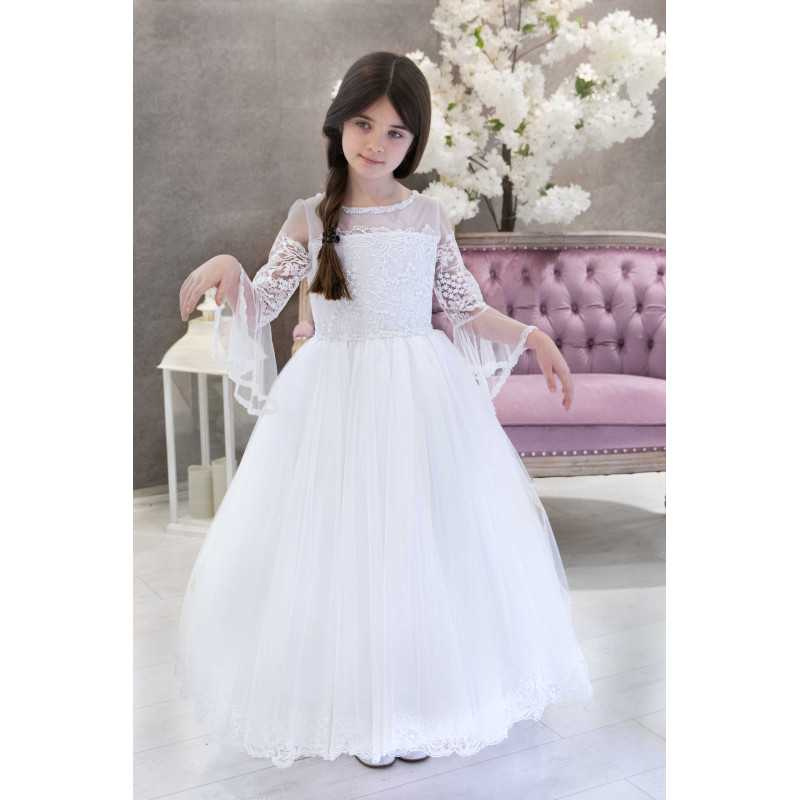 White Handmade First Holy Communion Dress Style KLADIJA