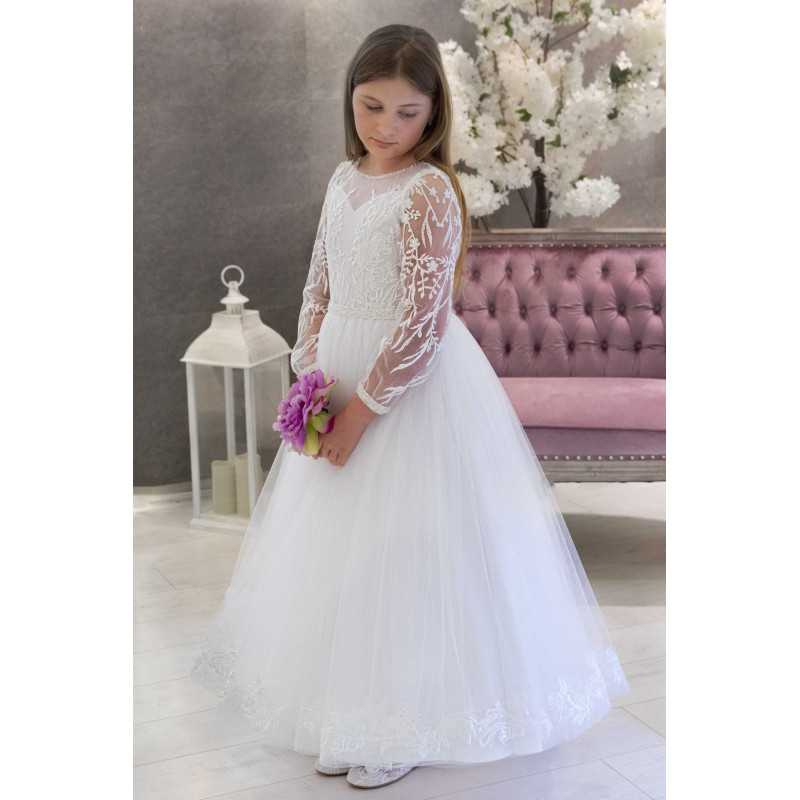 Handmade White First Holy Communion Dress Style FELICIA