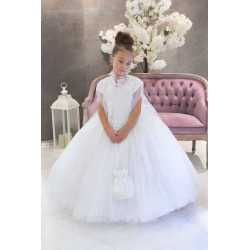 HANDMADE WHITE FIRST HOLY COMMUNION DRESS STYLE T-928