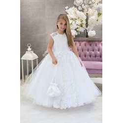 HANDMADE WHITE FIRST HOLY COMMUNION DRESS T-872