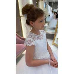 HANDMADE WHITE FIRST HOLY COMMUNION DRESS STYLE T-875