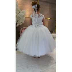 HANDMADE WHITE FIRST HOLY COMMUNION DRESS STYLE T-875