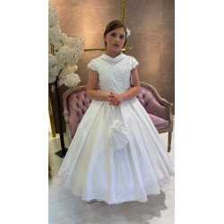 HANDMADE WHITE FIRST HOLY COMMUNION DRESS STYLE T-880