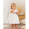 AMAYA HANDMADE IVORY/PINK CHRISTENING/BAPTISM BABY GIRL DRESS STYLE 532160