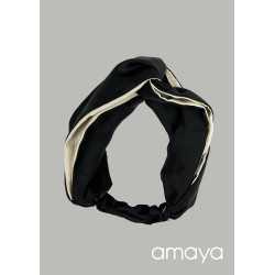 Amaya Handmade Black/Beige Confirmation/Special Occasion Hairband Style 533330TU