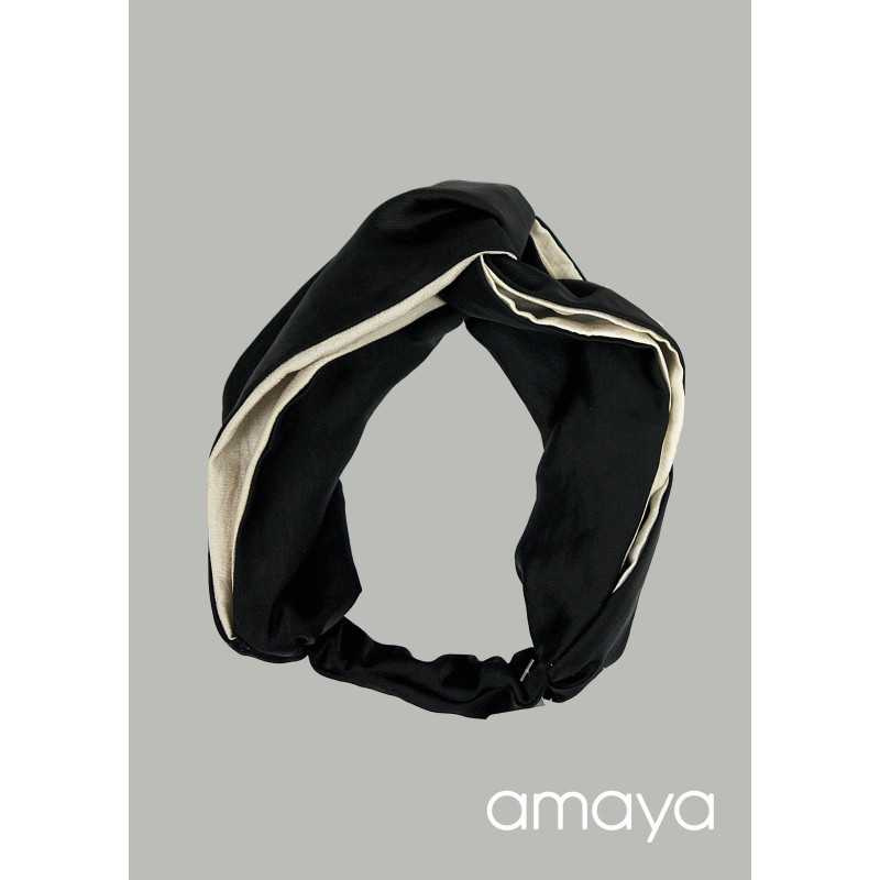 Amaya Handmade Black/Beige Confirmation/Special Occasion Hairband Style 533330TU