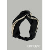 Amaya Handmade Black/Beige Confirmation/Special Occasion Hairband Style 533330TU