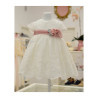 AMAYA HANDMADE IVORY/PINK CHRISTENING/BAPTISM BABY GIRL DRESS STYLE 532160