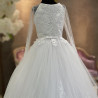 White First Holy Communion Dress with Long Sleeves Style 3004