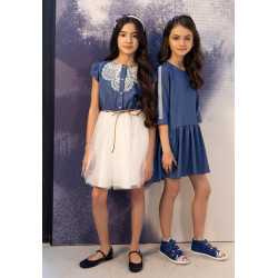 Ivory/Navy Confirmation/Special Occasion Dress Style 0SS-01A