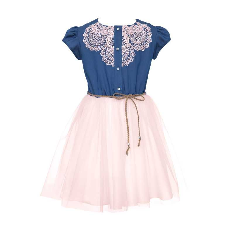 Pink/Navy Confirmation/Special Occasion Dress Style 0SS-01B