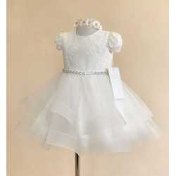 TETER WARM HANDMADE BABY GIRL IVORY CHRISTENING DRESS STYLE B72