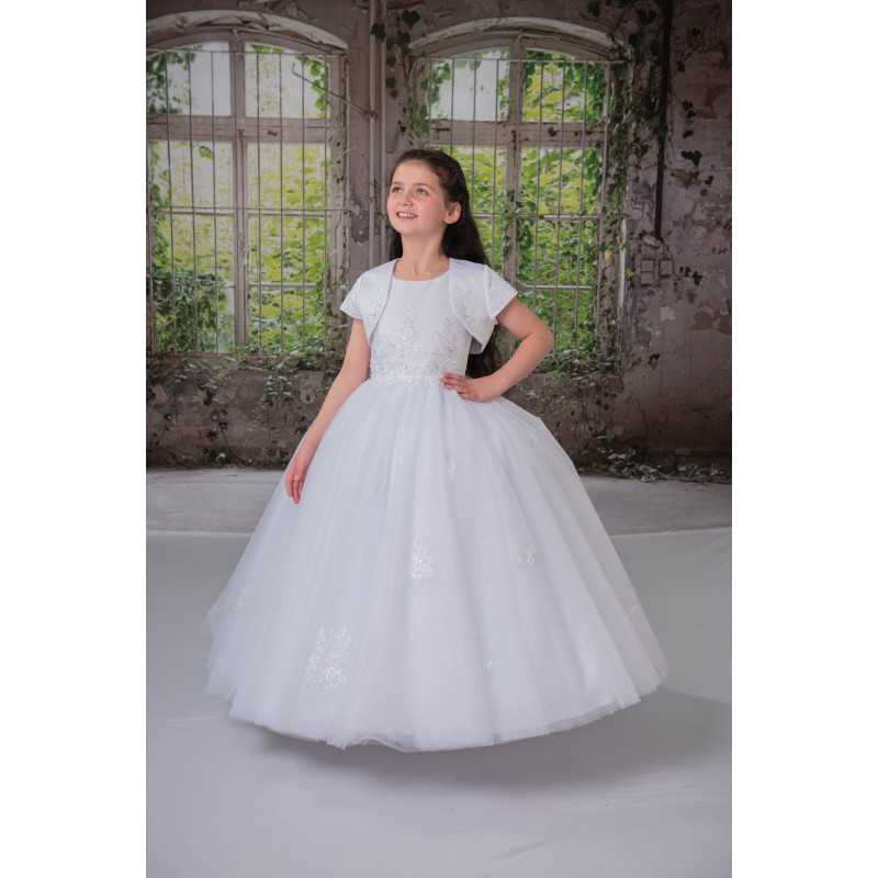 Sweetie Pie White First Holy Communion Bolero Style J4063