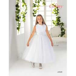 SPANISH HANDMADE WHITE BALLERINA LENGTH FIRST HOLY COMMUNION DRESS STYLE 2903