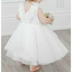 TETER WARM HANDMADE BABY GIRL IVORY CHRISTENING DRESS STYLE B104