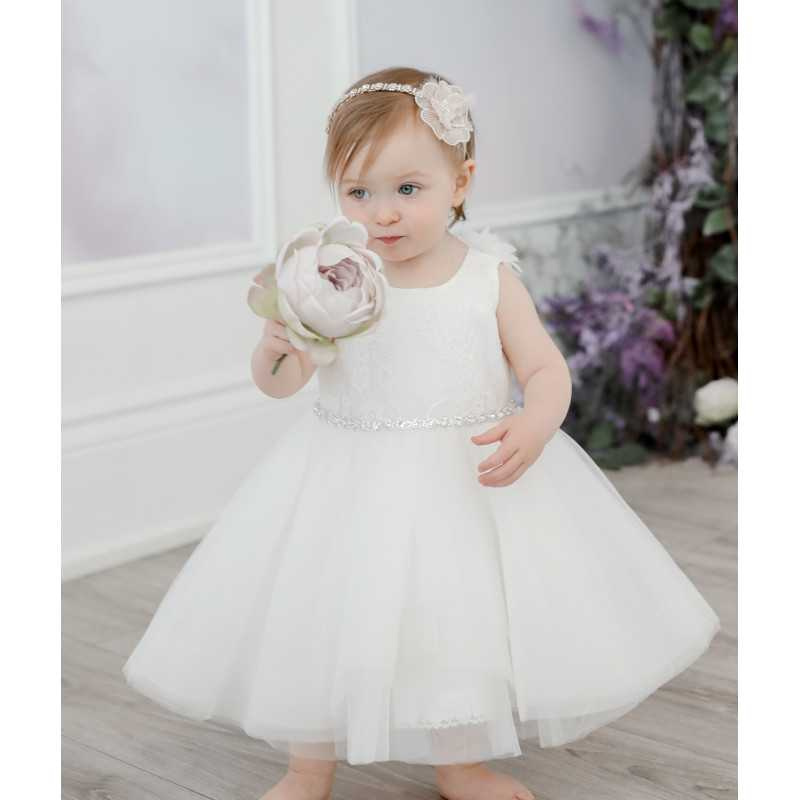 TETER WARM HANDMADE BABY GIRL IVORY CHRISTENING DRESS STYLE B104