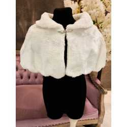 Ivory Faux Fur Communion/Special Occasion Bolero Cape Style 4583