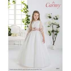 CARMY IVORY/PINK HANDMADE FIRST HOLY COMMUNION DRESS STYLE 2205