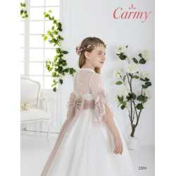 CARMY IVORY/PINK HANDMADE FIRST HOLY COMMUNION DRESS STYLE 2205