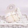 Beau Kid Baby Christening Ivory Shoes/Headband Style 23748