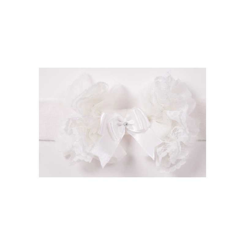 Beau Kid White Baby Girls Christening Lace Headband Style HB-LACE