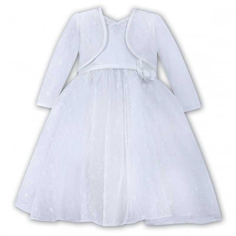 Sarah Louise Baby Girls White Christening Dress Style 070068