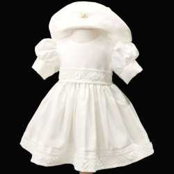 Ivory Baby Girl Christening Dress & Bonnet Style B1174