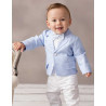 Baby Boy Christening Suit Blue/White Style Leon