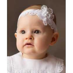 Baby Girls White Christening Headband Style Victoria Headband