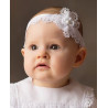 Baby Girls White Christening Headband Style Victoria Headband