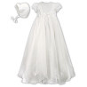 Sarah Louise Baby Girl Christening Ivory Robe/Gown & Bonnet Style 001050