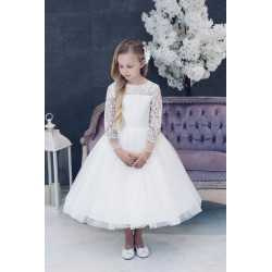 Handmade Ivory Ballerina Length First Holy Communion Dress Style MIKELA SHORT IVORY