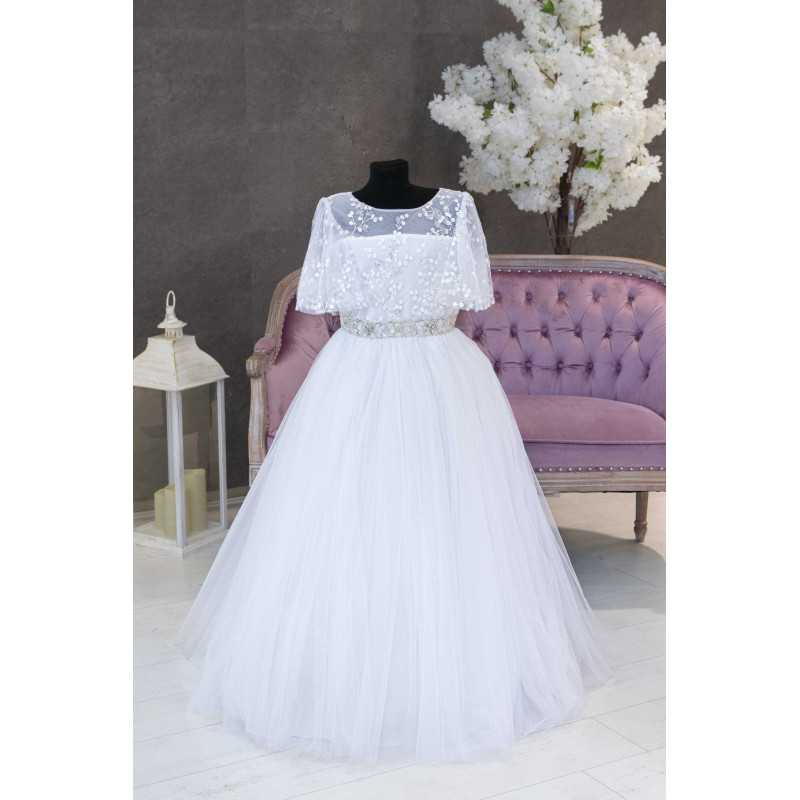 Handmade White First Holy Communion Dress Style CENNET WHITE